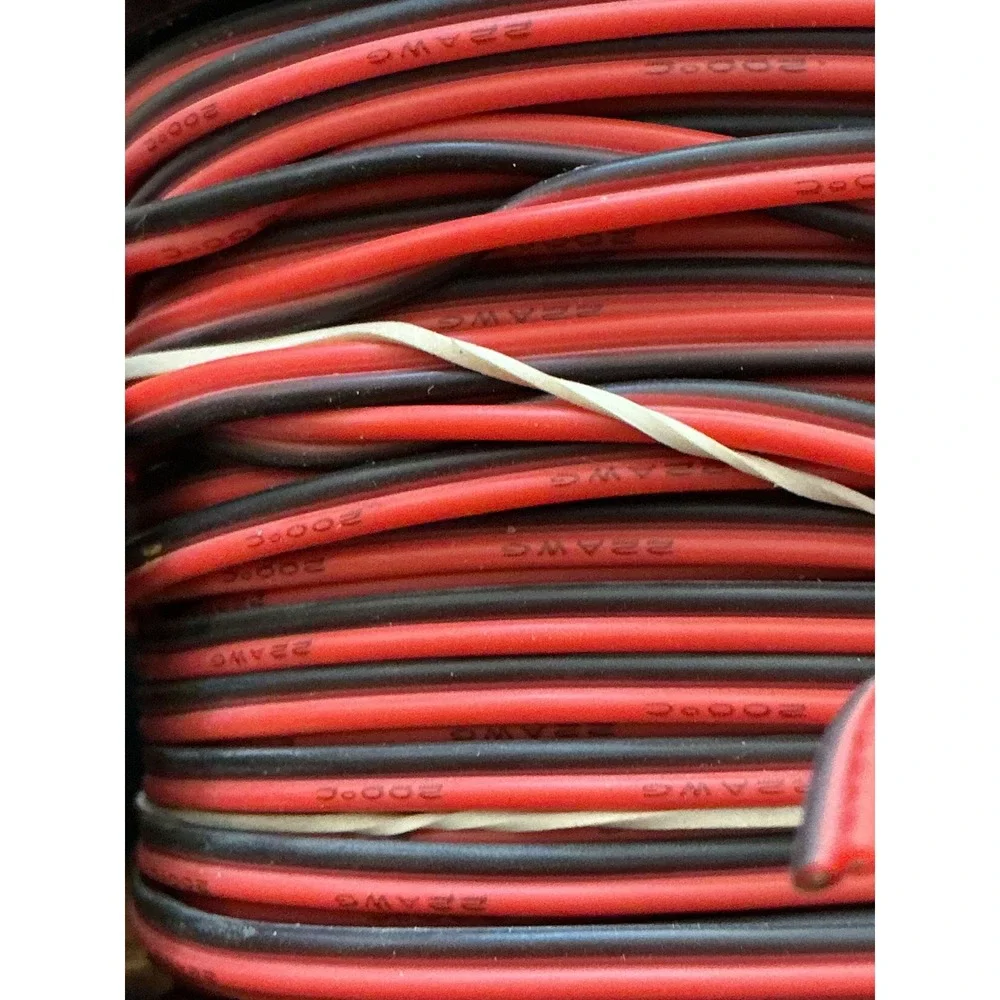 Haerkn 22 AWG Electrical Wire Spools Red Black 200C Stranded Copper 2 Pack